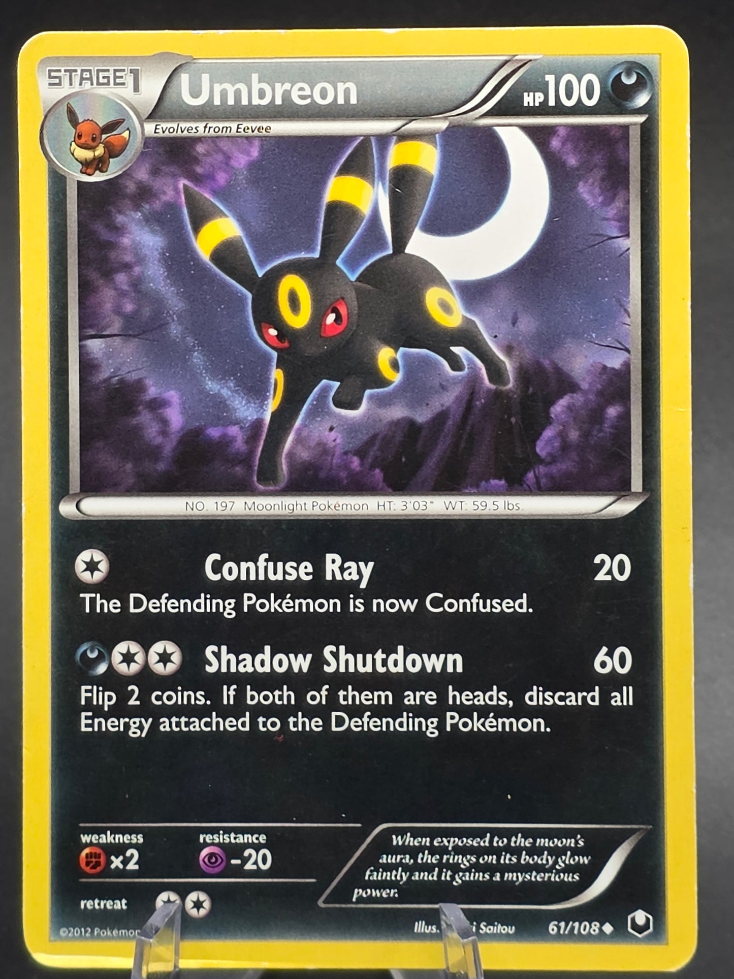 Umbreon 61/108 Non Holo Cool Moon Crescent Dark Explorers MP