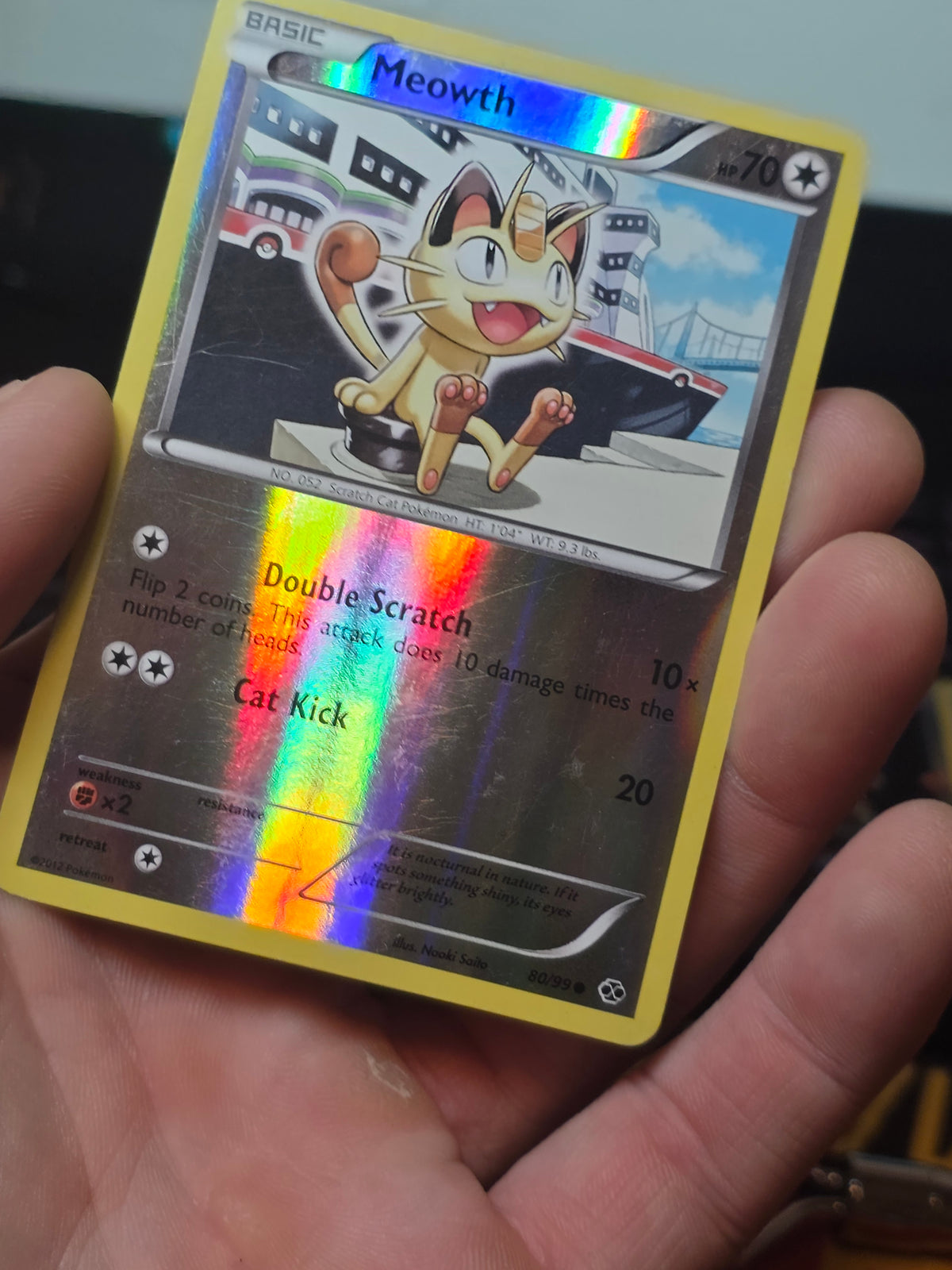 Meowth 80/99 Mirror Reverse Holo Promo Alternate 2012
