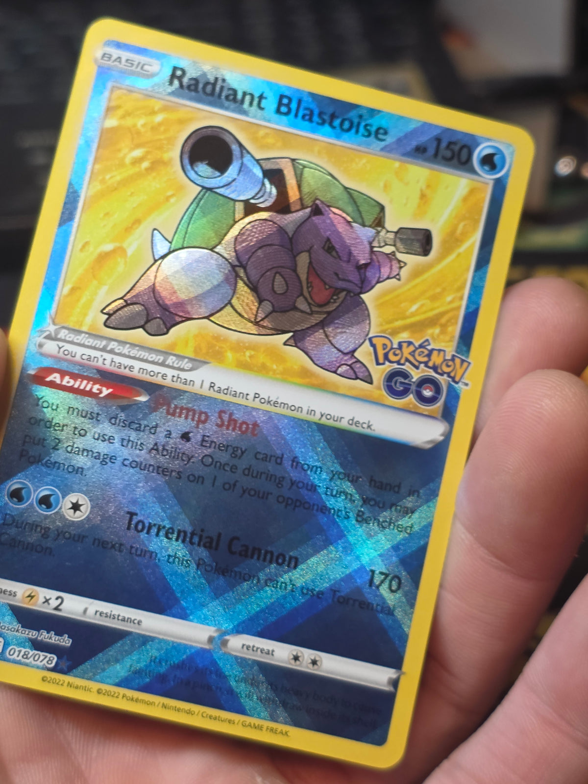 Radiant Blastoise Pokemon Go Radiant Rare 018/078