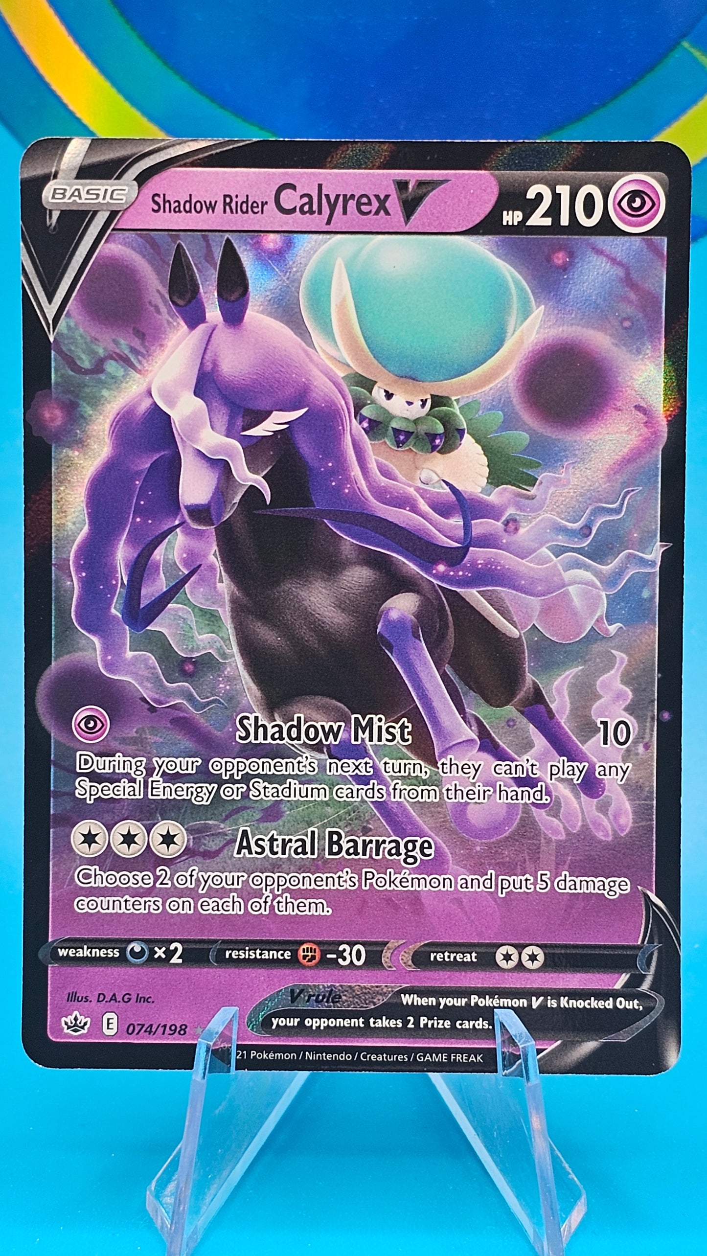 SHADOW RIDER CALYREX V #74 FULL ART RARE NM/M CHILLING REIGN