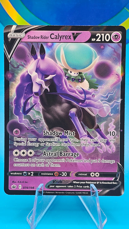 SHADOW RIDER CALYREX V #74 FULL ART RARE NM/M CHILLING REIGN