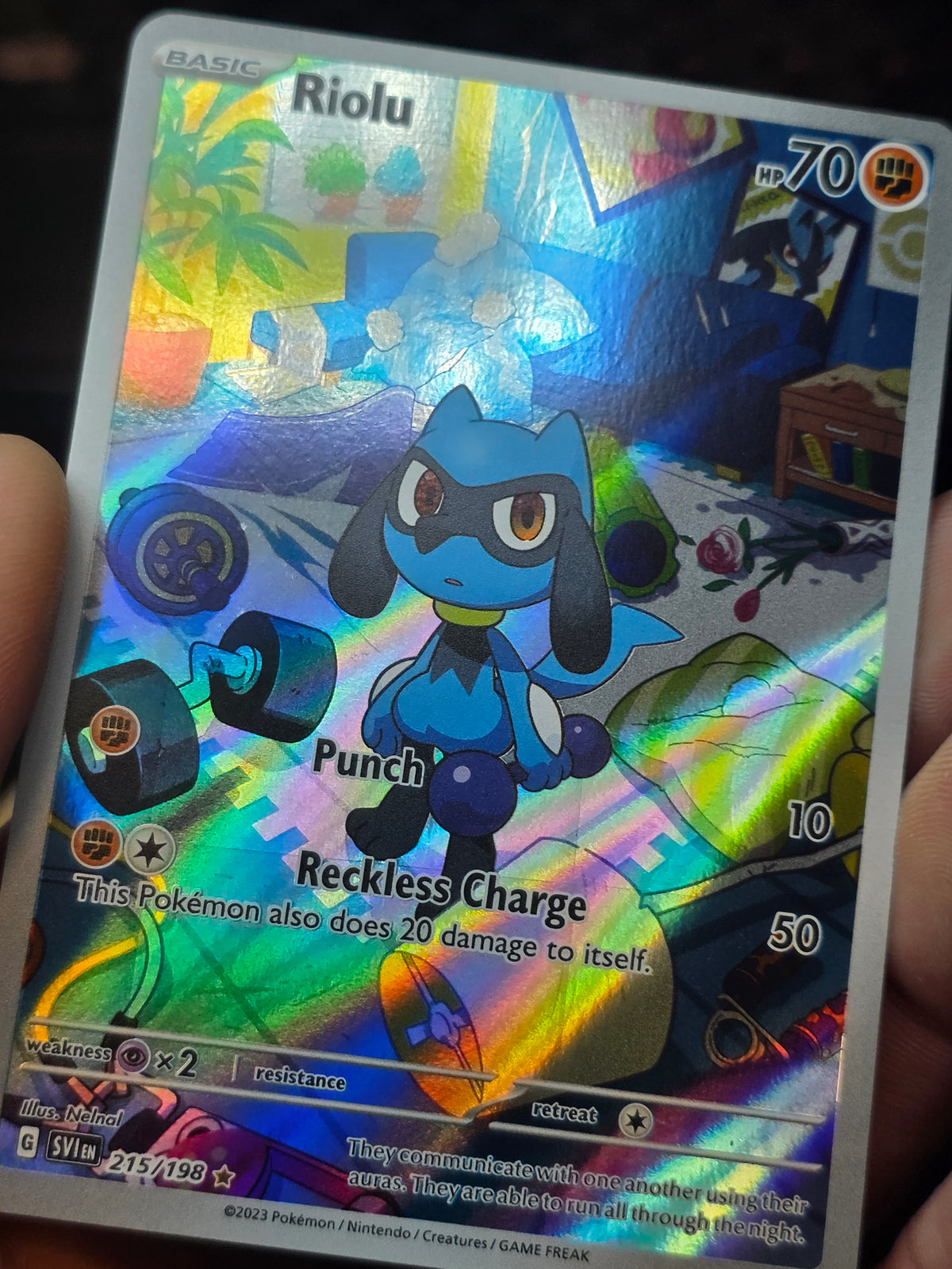 Riolu 215/198 SV01 Scarlet & Violet Base Set Holo Illustration Rare NM Near Mint