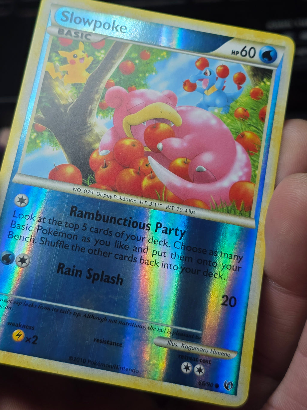 Slowpoke 66/90 Common HGSS Undaunted Pokemon Reverse Holo