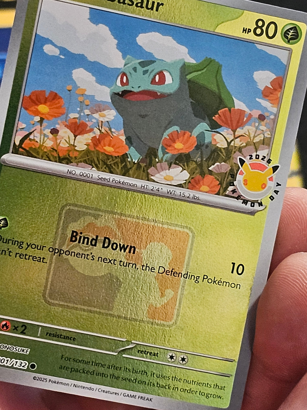 Bulbasaur - Pokémon Day League Promo - 001/132 MEG - Play Stamp Reverse Holo