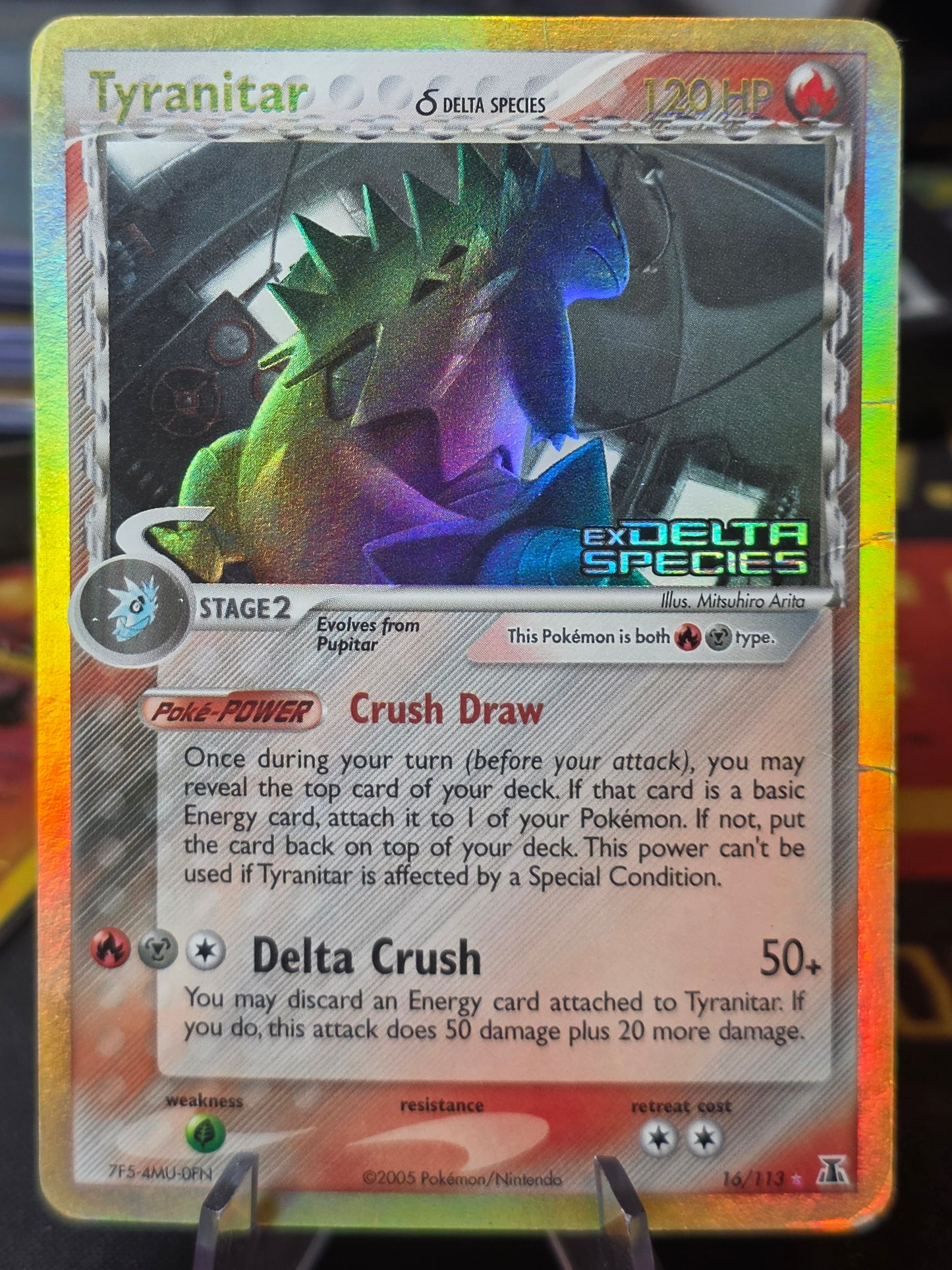 Tyranitar, 16/113, Delta Species, Vintage Reverse Holo Stamp