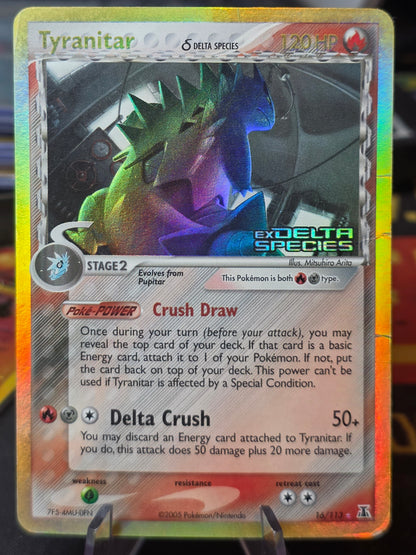 Tyranitar, 16/113, Delta Species, Vintage Reverse Holo Stamp