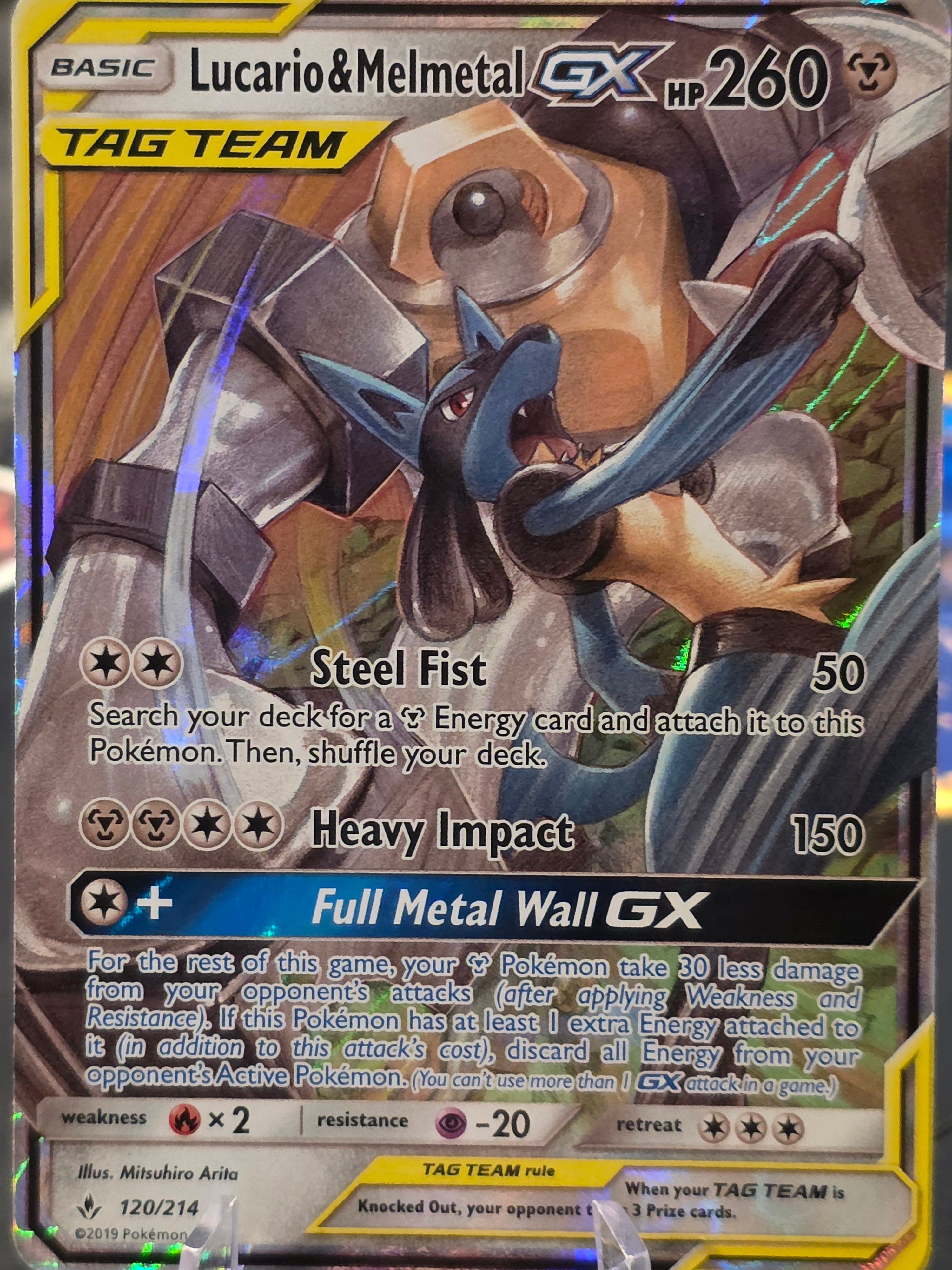 Lucario & Melmetal GX TAG TEAM 120/214 GX Holo