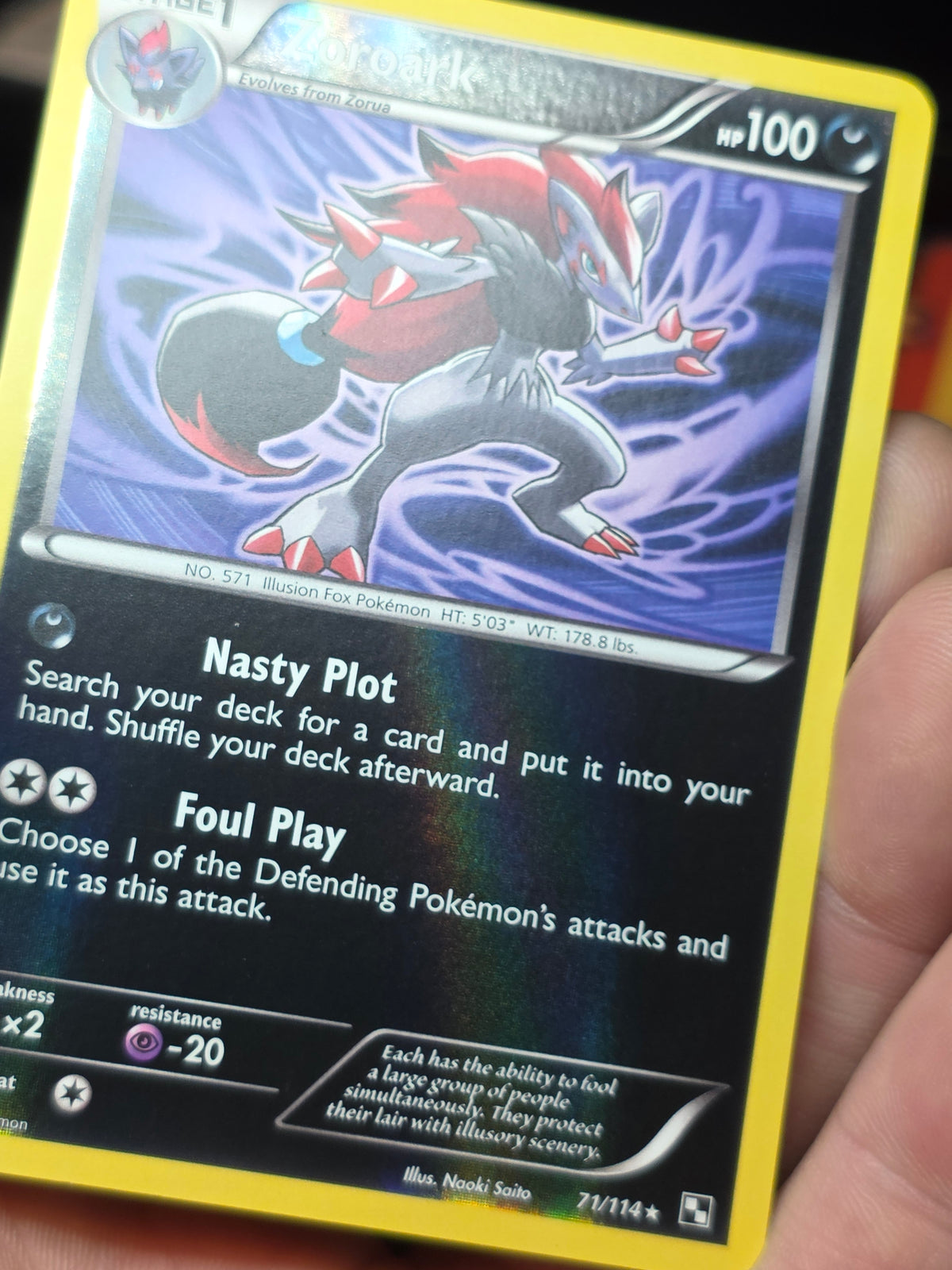 Zoroark 71/114 Black & White Reverse Holo