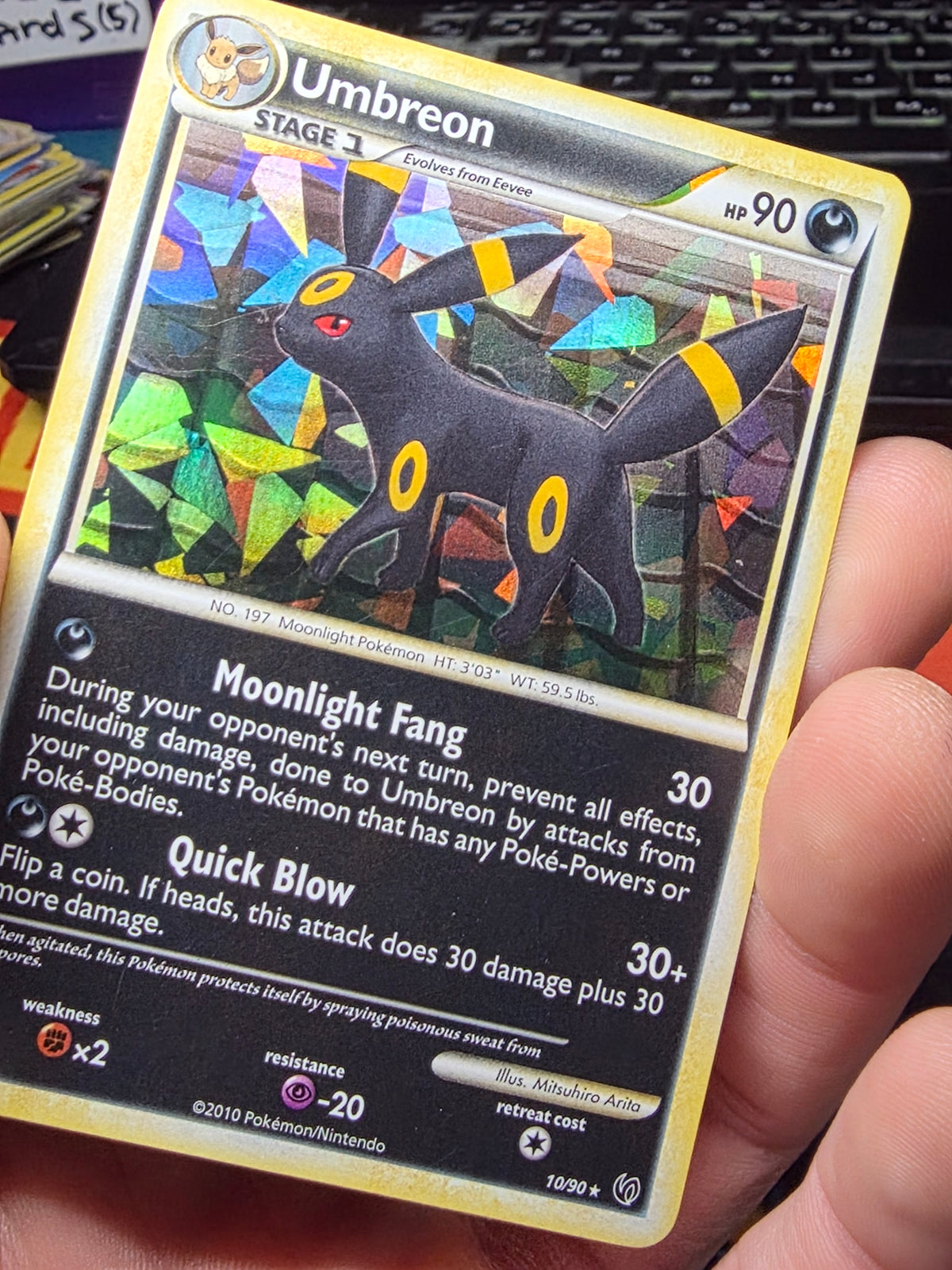 Umbreon 10/90 Holo Cracked Ice Rare Pokemon
