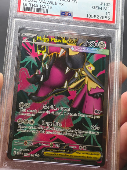 MEGA MAWILE EX #162 PSA 10 2025 POKEMON MEG EN-MEGA EVOLUTION ULTRA RARE