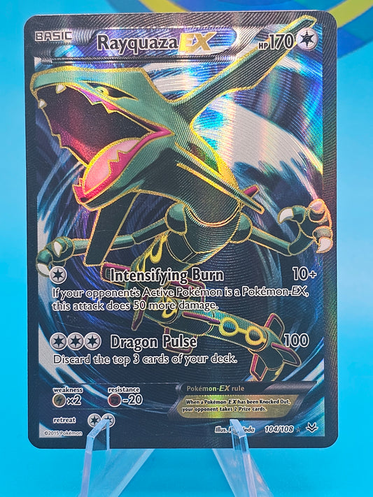Rayquaza EX Full Art Ultra Rare Holo Card Roaring Skies 2015 104/108