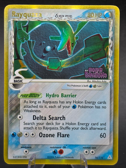 Rayquaza - (Delta Species) 16/110 Holon Phantoms Reverse Holo - Stamped