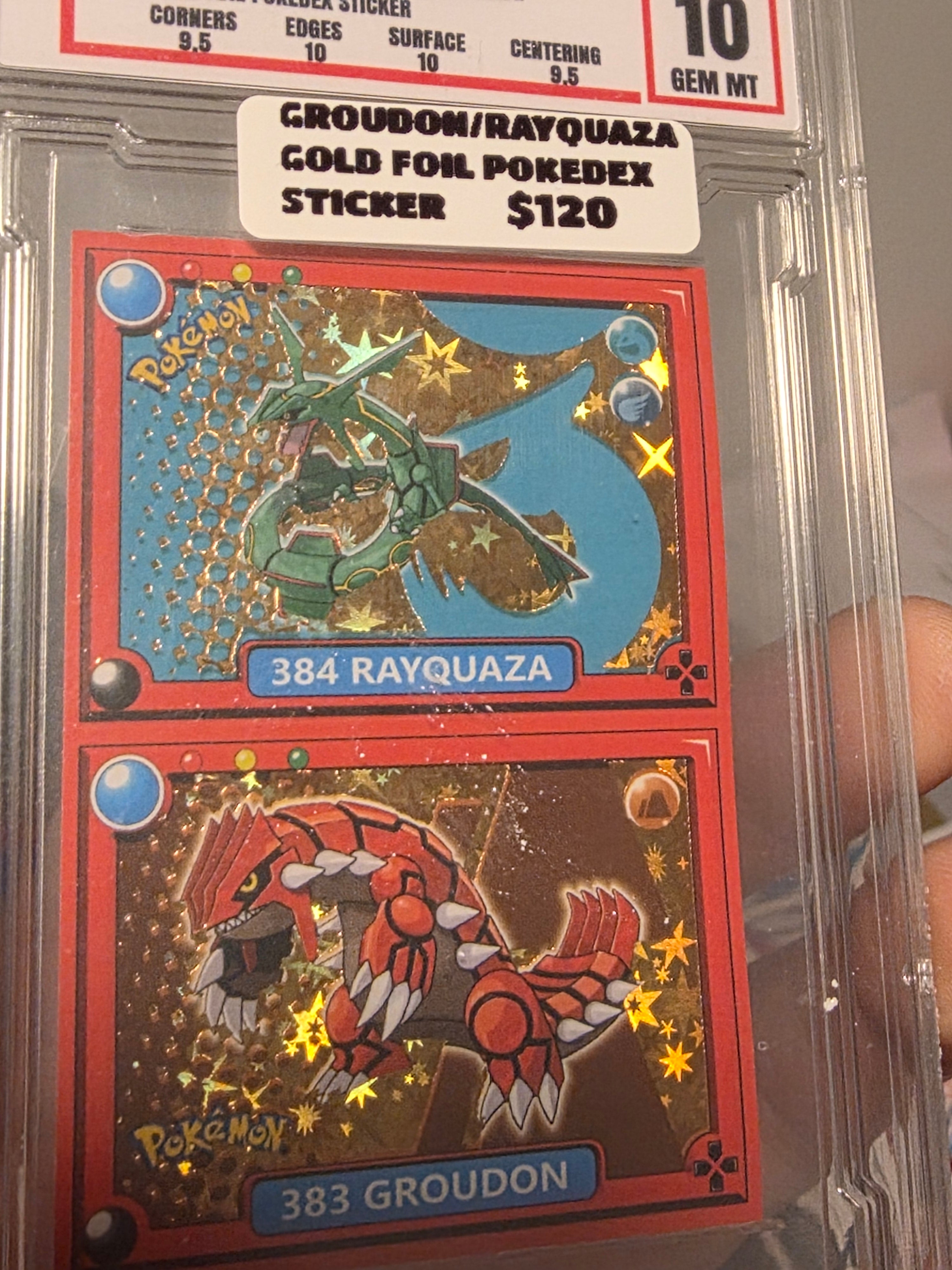 Pokémon 2022 Pokedex Vol 1 GOLD Rayquaza Groudon Holo CG 10 GEM MINT