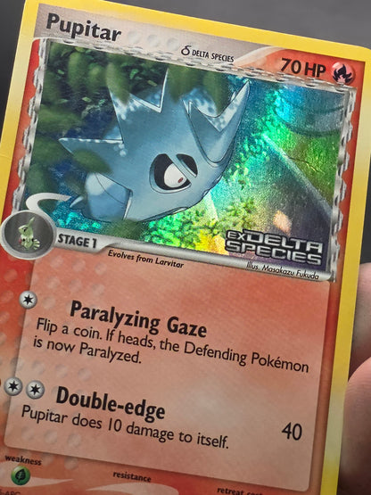 Pupitar 51/113 EX Delta Species Holo Pokémon Card Nintendo TCG 2005 Stamped LPMP