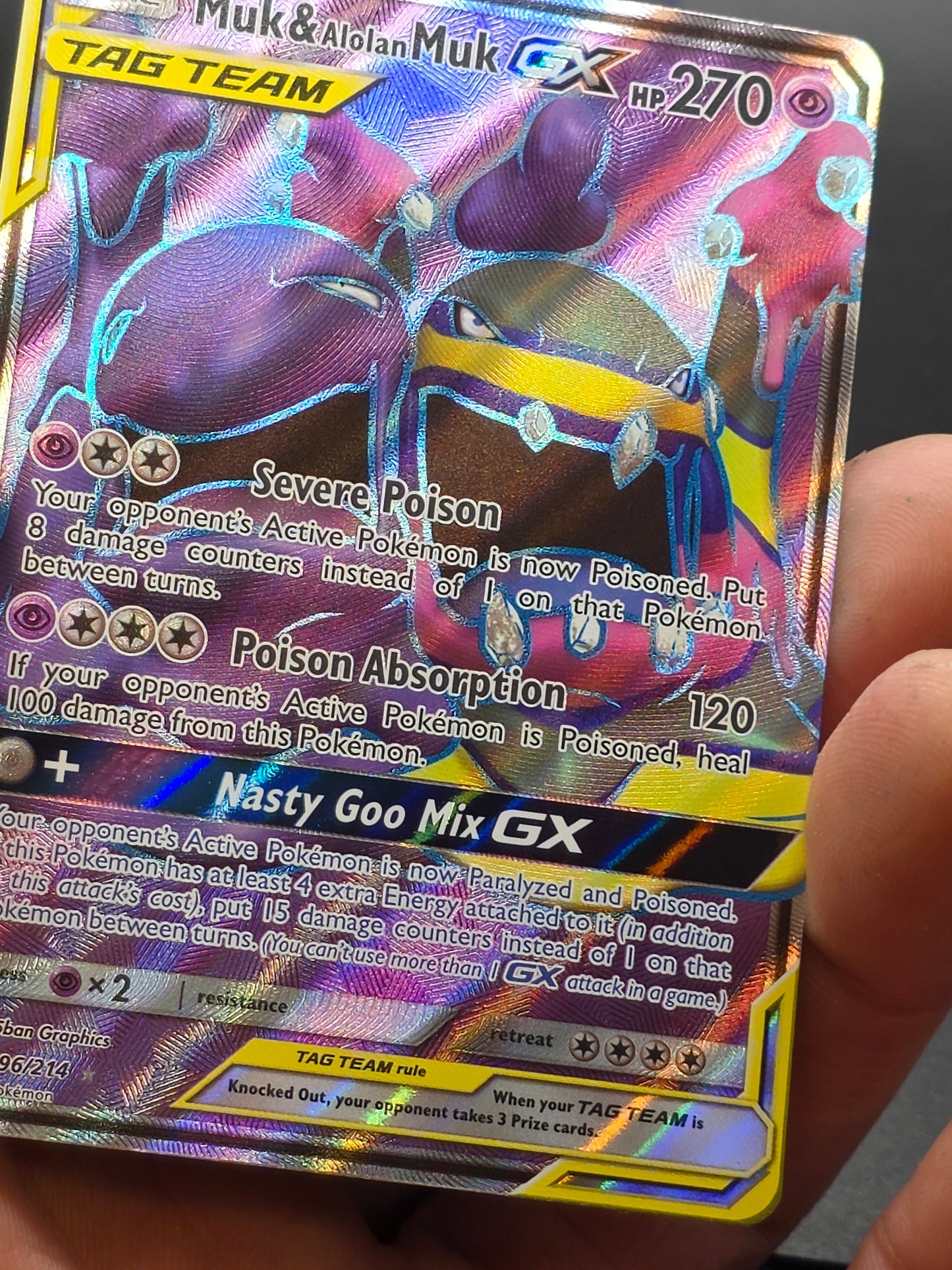 Muk & Alolan Muk GX - 196/214 - Unbroken Bonds Full Art - NM - Pokemon