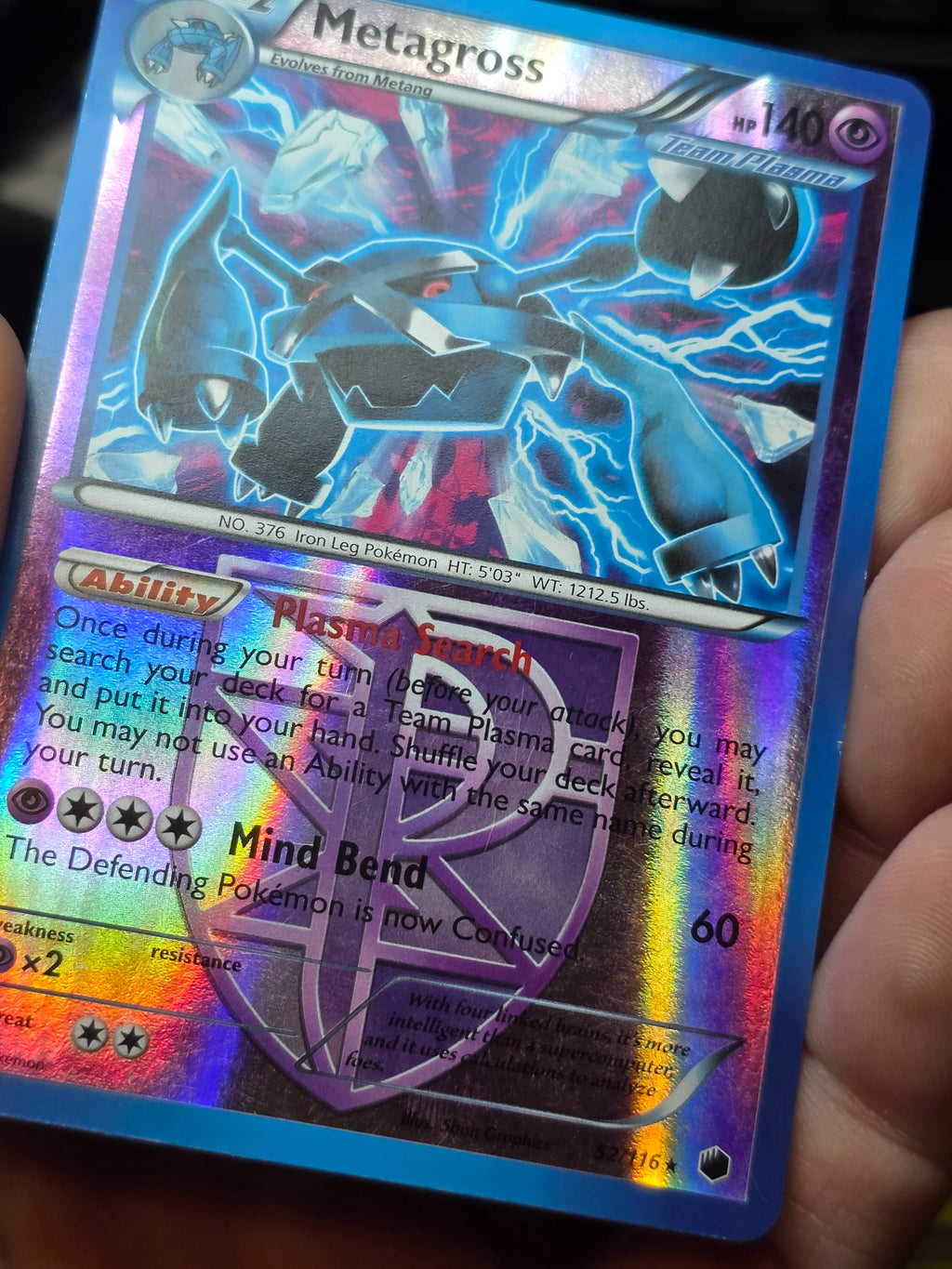 Metagross (Team Plasma) Reverse Holo Rare Plasma Freeze 52/116