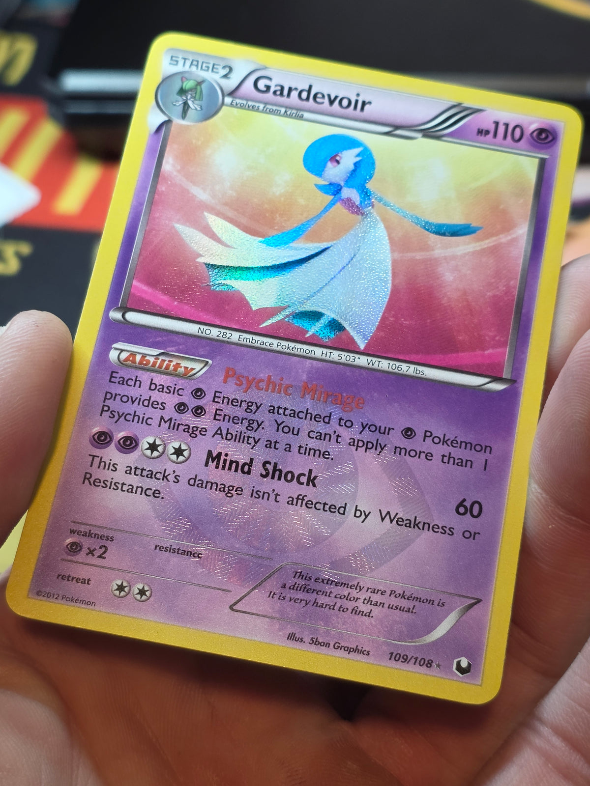 GARDEVOIR 109/108 Secret Rare Ultra Dark Explorers Textured 2012 NM