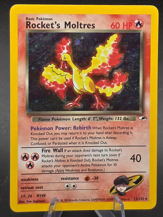 Rocket's Moltres - 12/132 - Pokemon Gym Heroes Unlimited Holo Rare