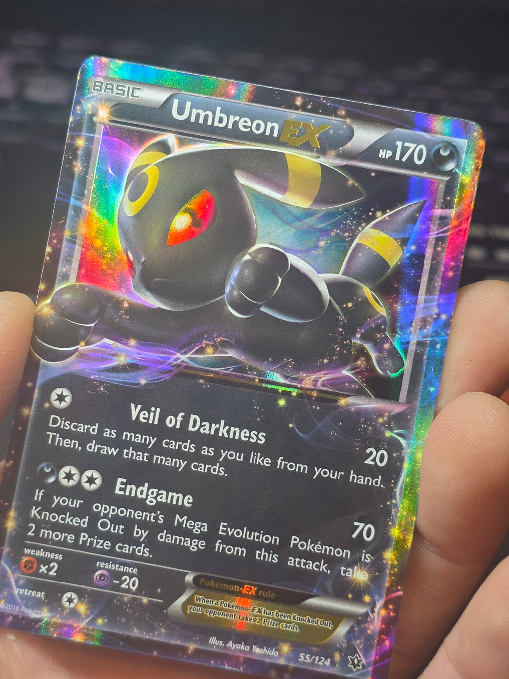 Umbreon EX 55/124 Holo EX Rare Fates Collide Pokemon Near Mint