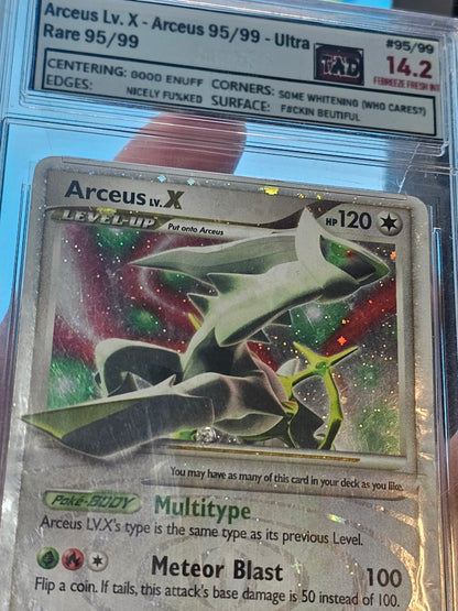 ARCEUS LV X -ARCEUS 95/99-ULTRA RARE HOLO TAD GRADED 14.2