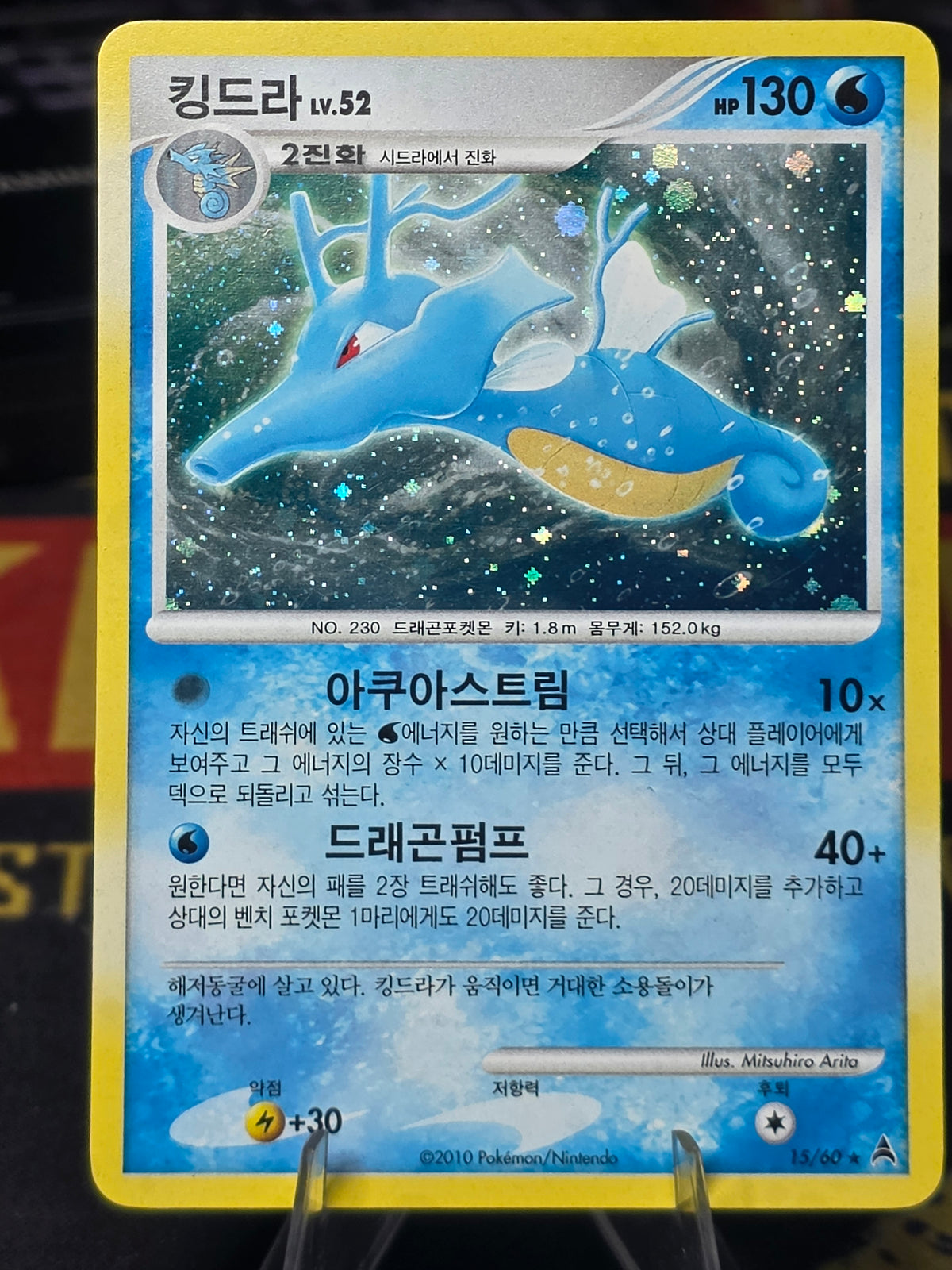 KINGDRA HOLO KOREAN BLACK & WHITE POKEMON 15/60
