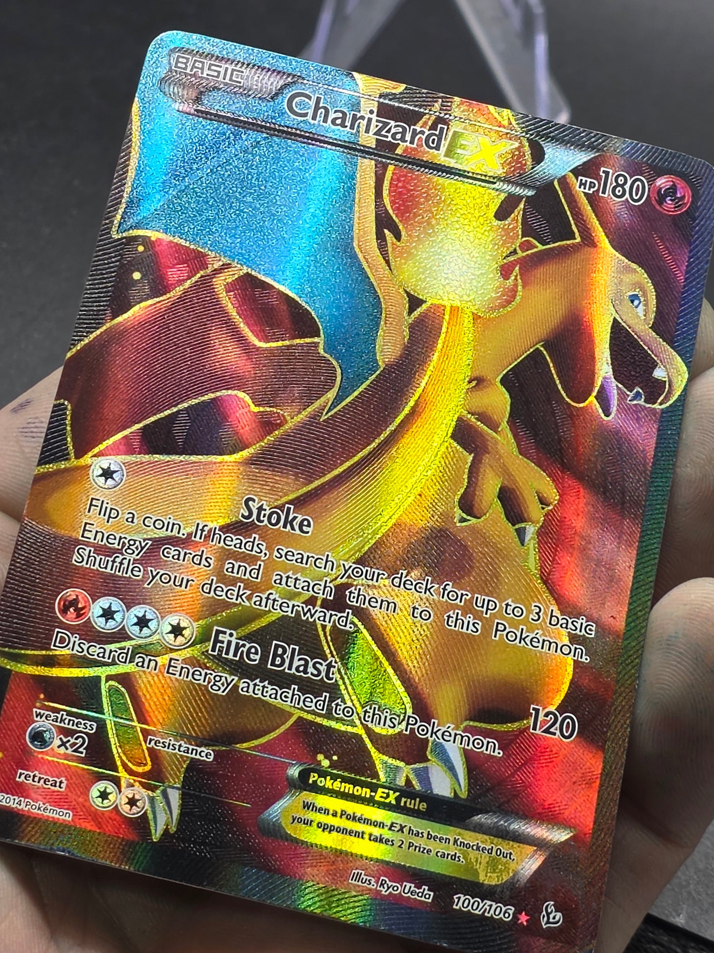 Charizard EX 100 Full Art 100/106 Flashfire Holo 2014Pokemon 100/106 LP+