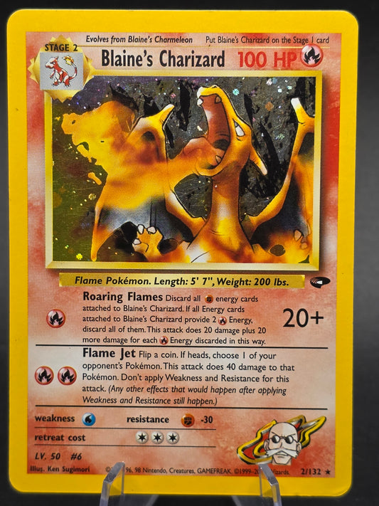 Pokemon TCG Blaine's Charizard 2/132 Gym Challenge Holo MP/HP