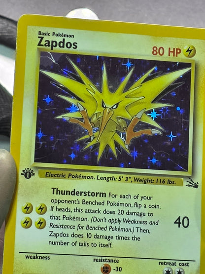 Zapdos 15/62 Fossil 1st Edition Holo Rare 1995 Pokemon Card 15/62 NM