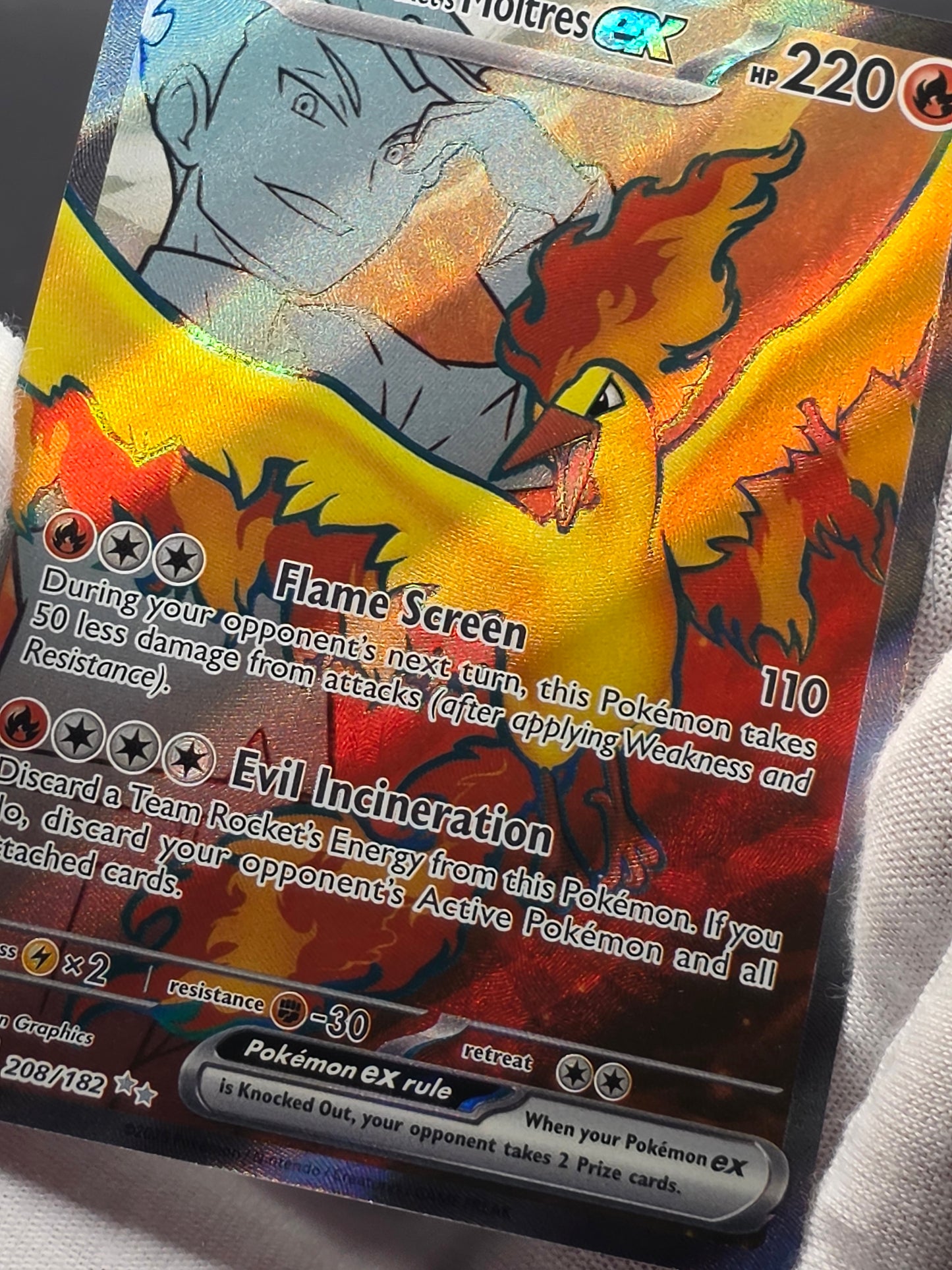 Team Rocket's Moltres ex 208/182 Destined Rivals Ultra Rare