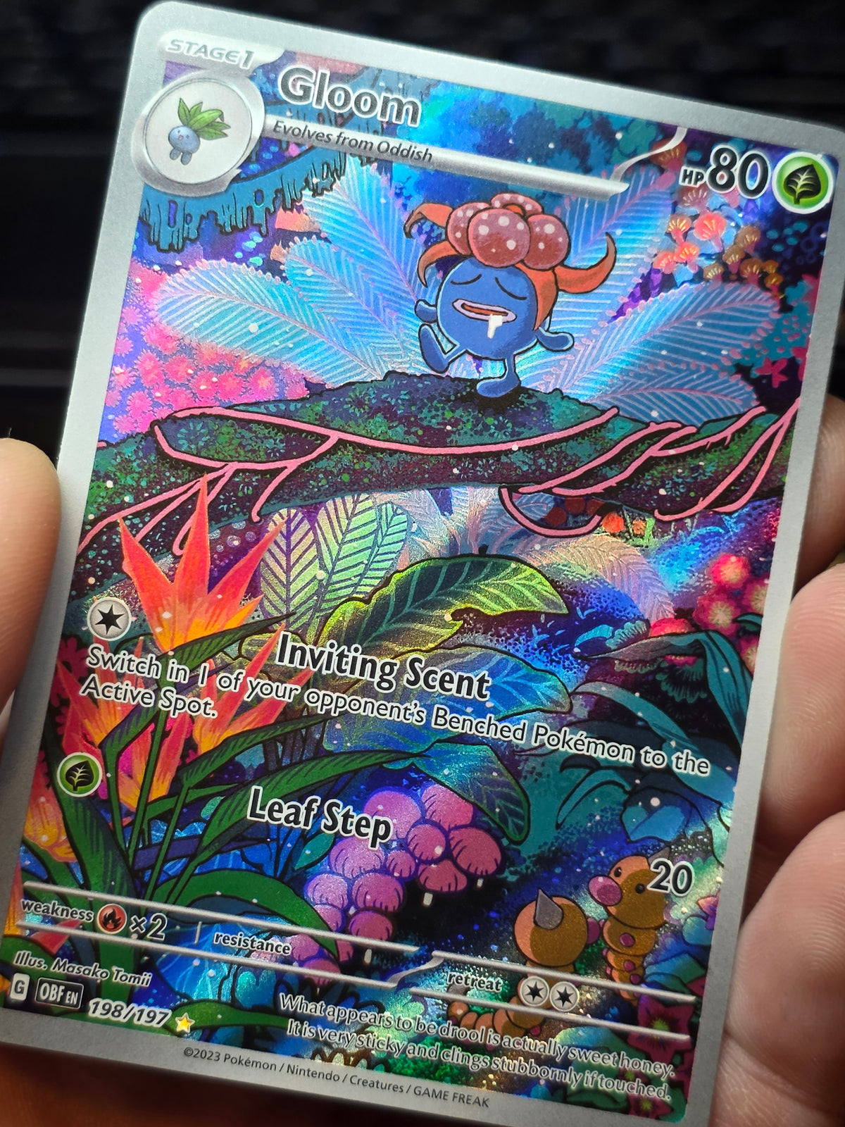 Gloom 198/197 SV03: Obsidian Flames Holo Full Art Illustration Rare