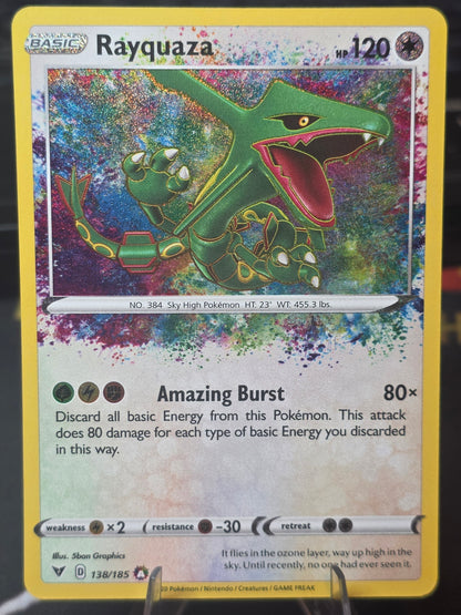 Rayquaza 138/185 - Amazing Rare Holo - Pokemon Vivid Voltage - NM
