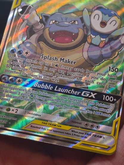 Blastoise & Piplup GX (Alternate Full Art) 215/236 Sm-Cosmic Eclipse Holo