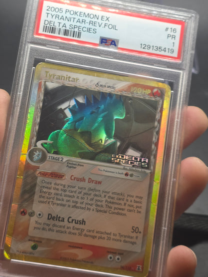 PSA 1 - Tyranitar Delta Species #16 Reverse Foil Stamped - 2005 Pokemon