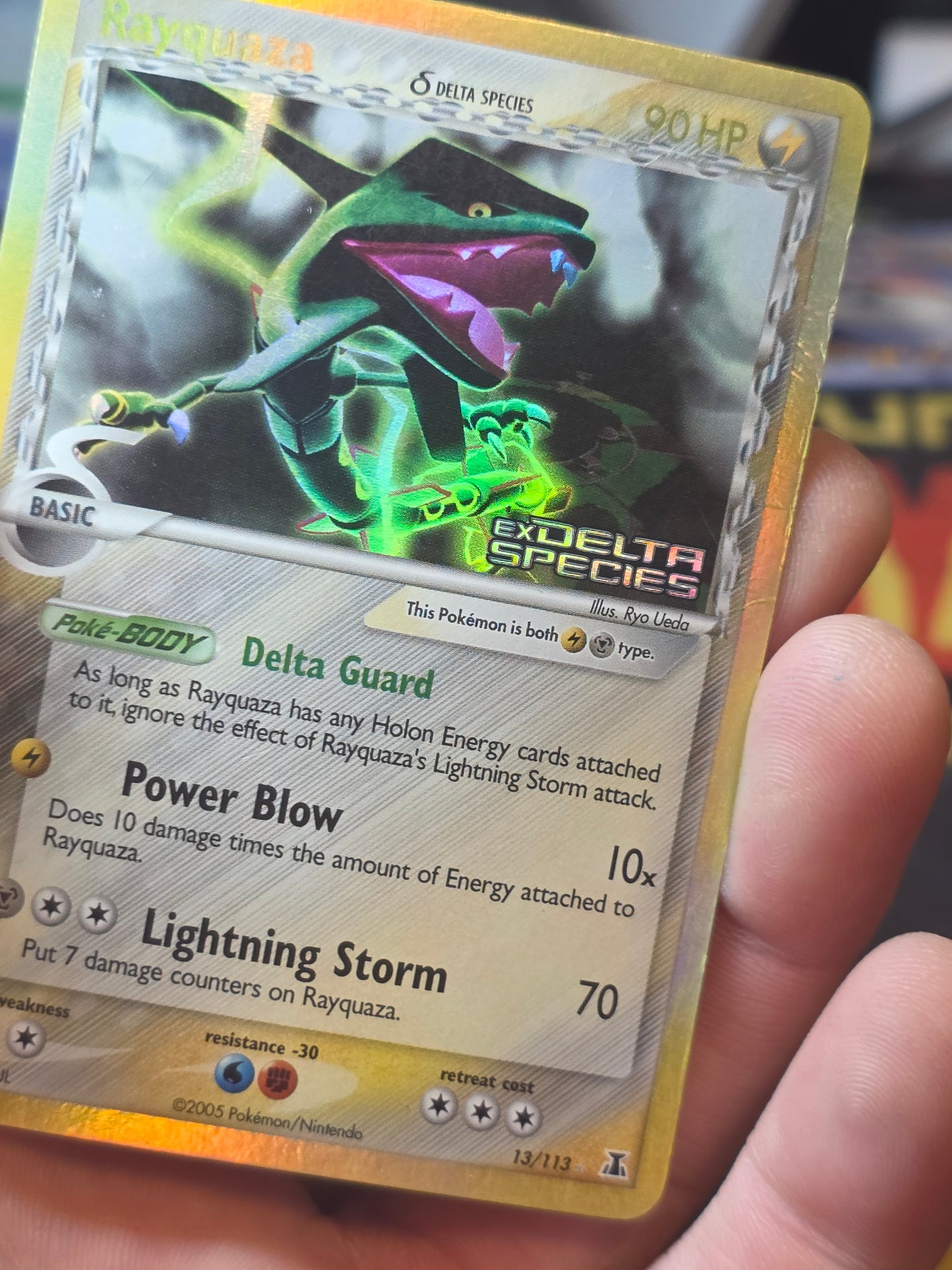 Rayquaza #13 Ex Delta Species Stamped Reverse Holo Rare