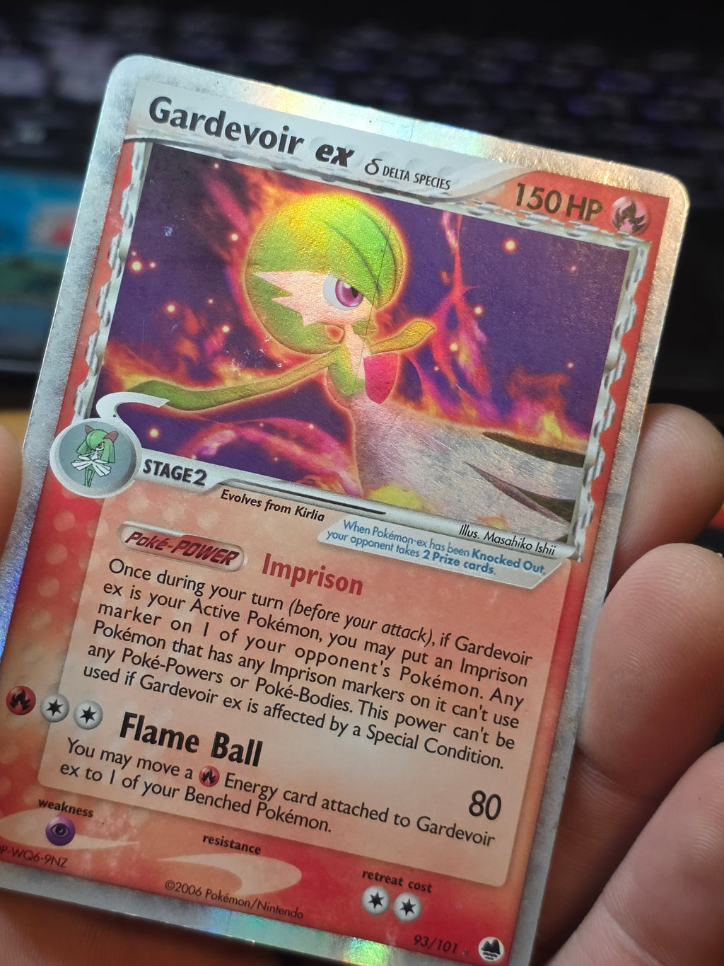Gardevoir ex (Delta Species) 93/101 EX Dragon Frontiers Holo back HP